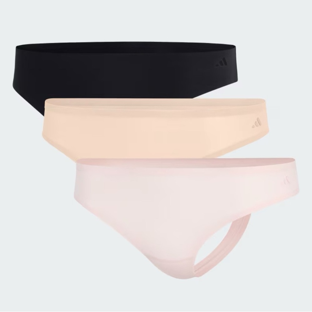 NWT Adidas Active Light Flex 3-Pack Thong Underwear, Assorted Colors, sz L